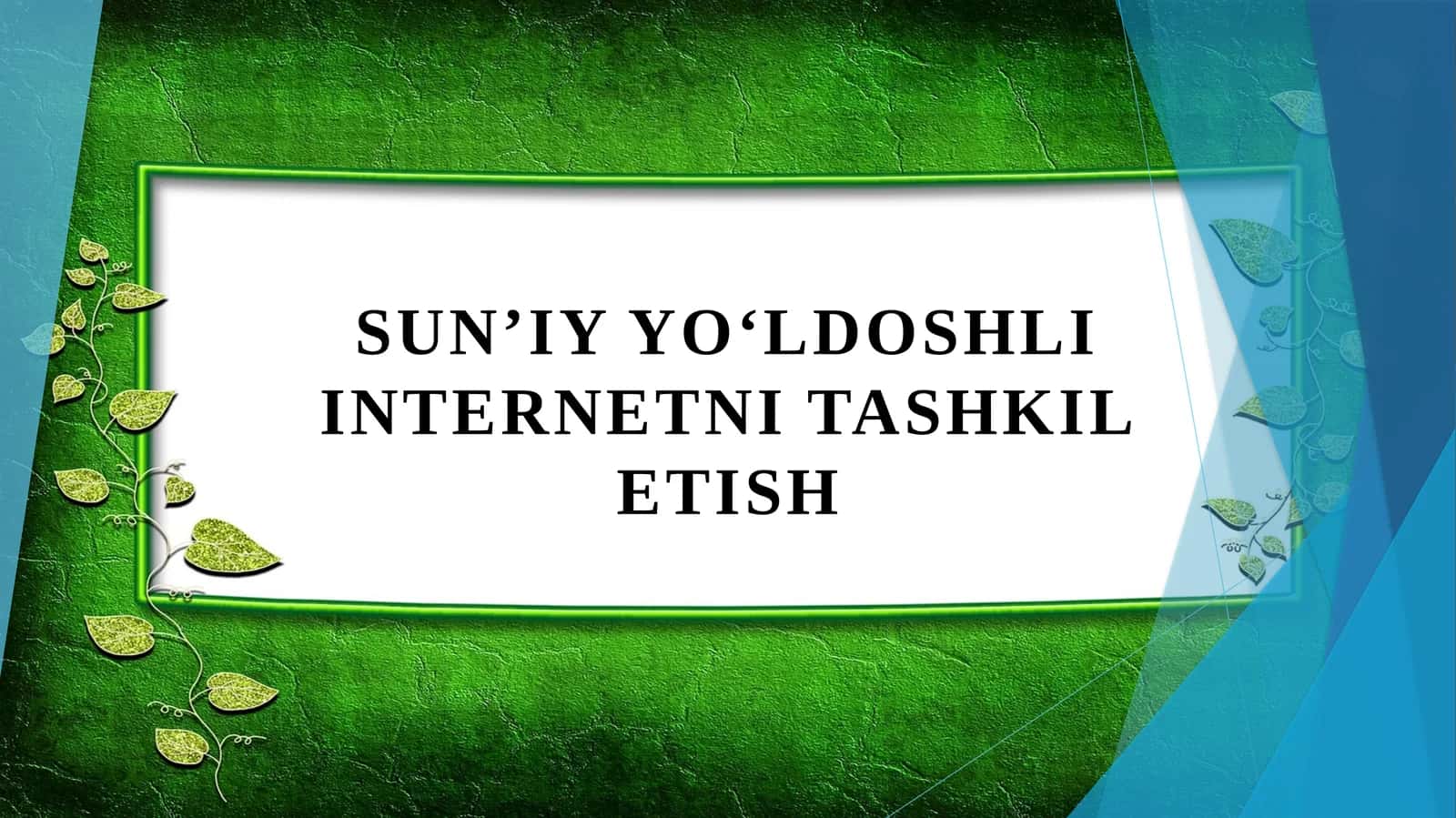 Sunʼiy yoʻldoshli internetni tashkil etish 1