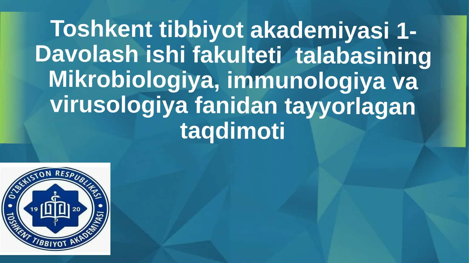 Bakteriyalarning klassifikatsiyasi, taksonomiyasi va nomenklaturasi. Berjianiqlagichi 1