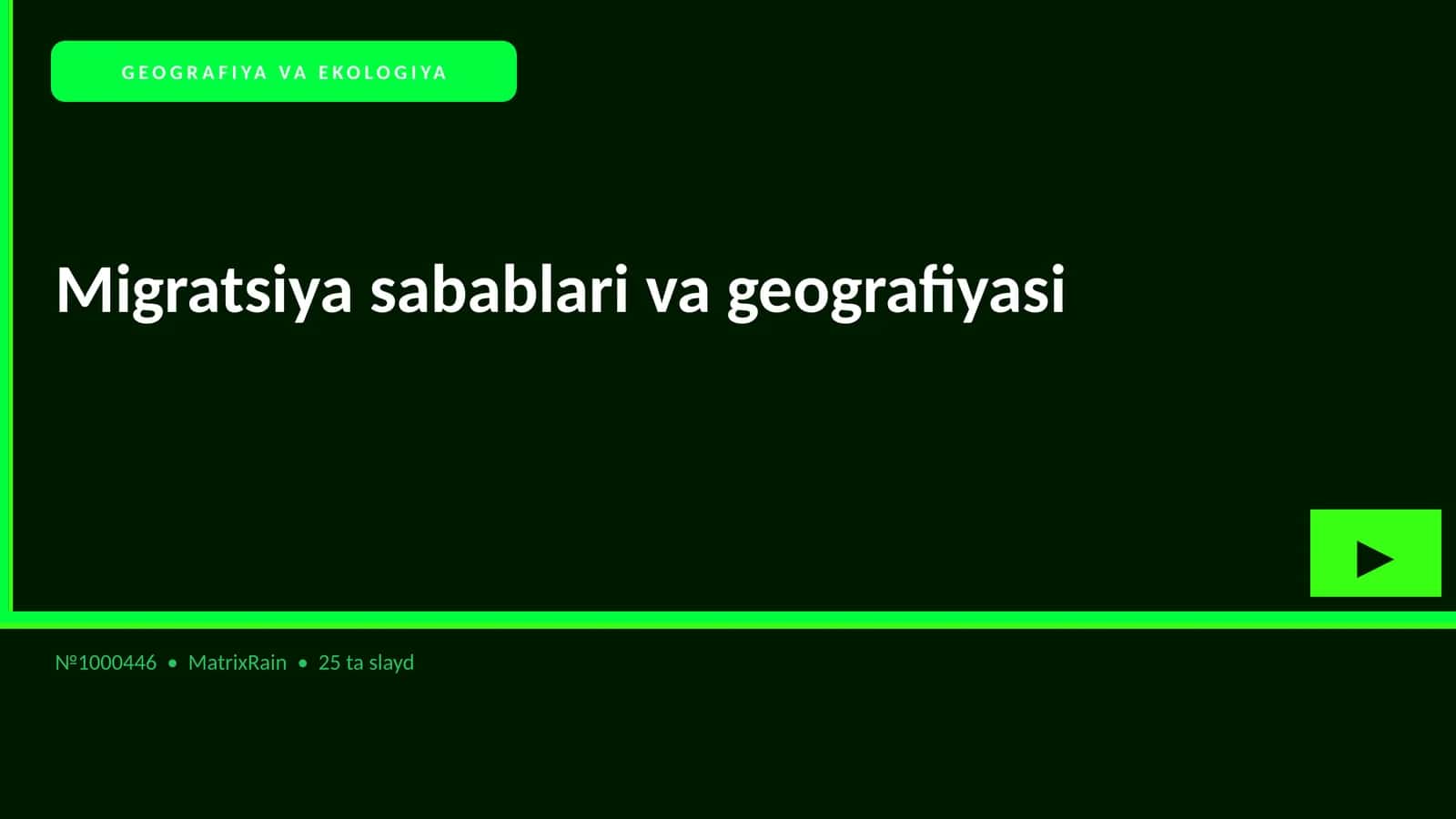 Migratsiya sabablari va geografiyasi 1