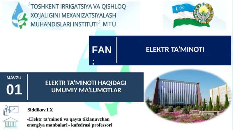 Elektrta’minoti va qayta tiklanuvchanenergiyamanbalari 1