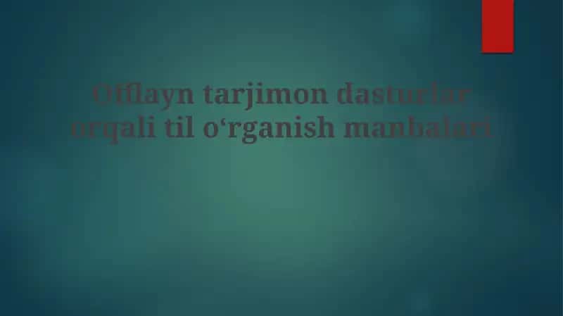 Offlayn tarjimon dasturlari 1