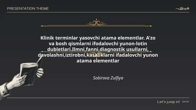 Klinik terminlar yasovchi atama elementlar 1