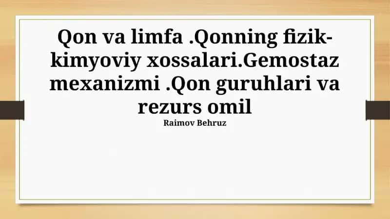 Qon va limfa 1