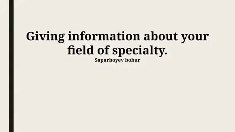 Executive Summary of [Your Field] 1
