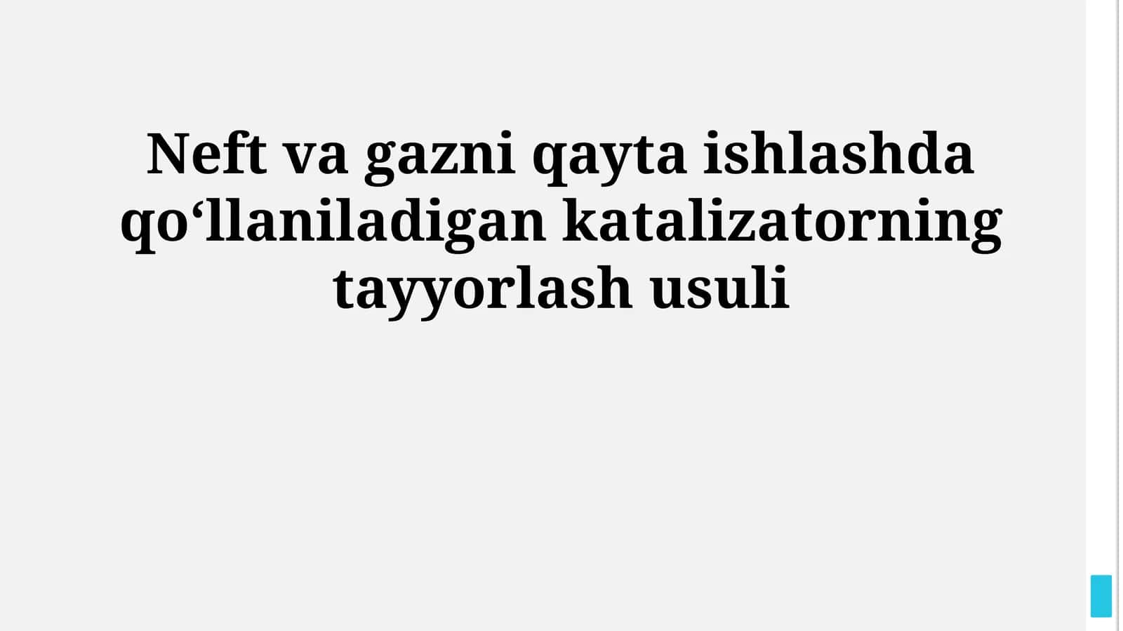 Neft va gazni qayta ishlashda qoʻllaniladigan katalizatorning tayyorlash usuli 1