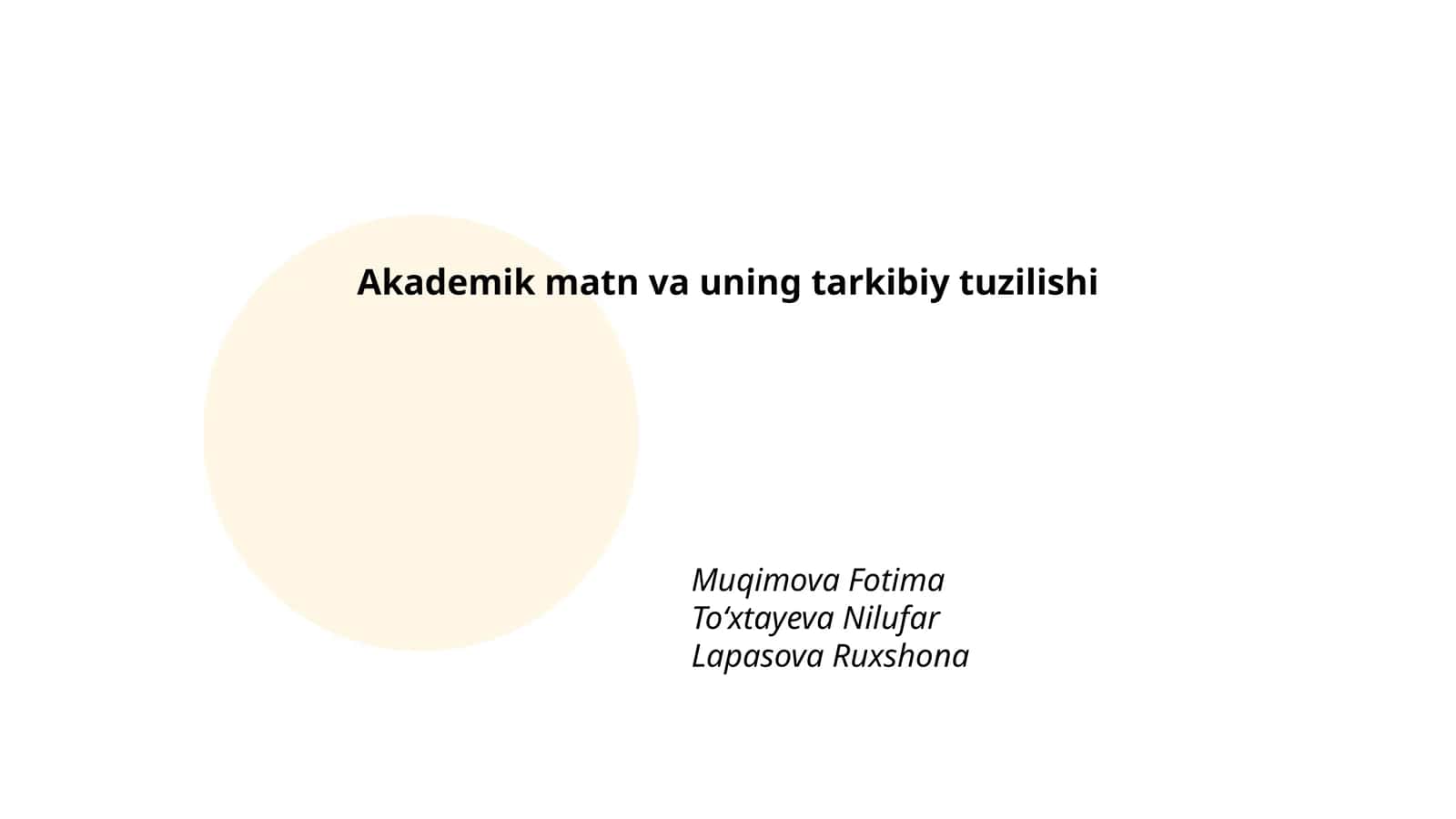 Akademik matn va uning tarkibiy tuzilishi 1