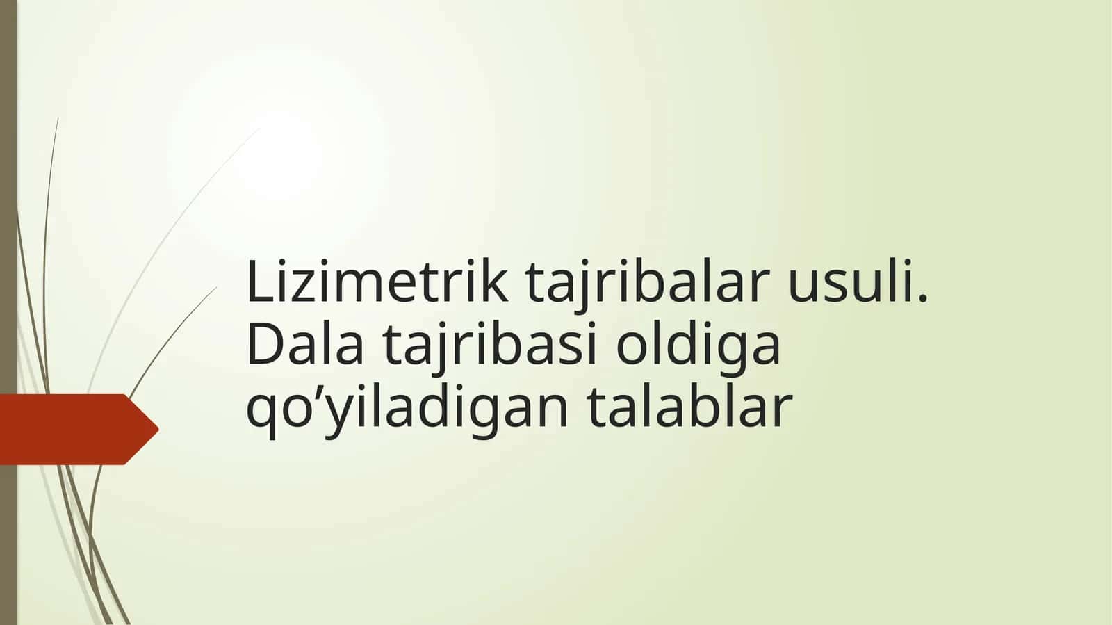 Lizimetrik tajribalar usuli 1