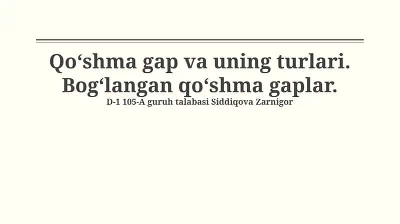 Qoʻshma gaplar va ularning turlari 1