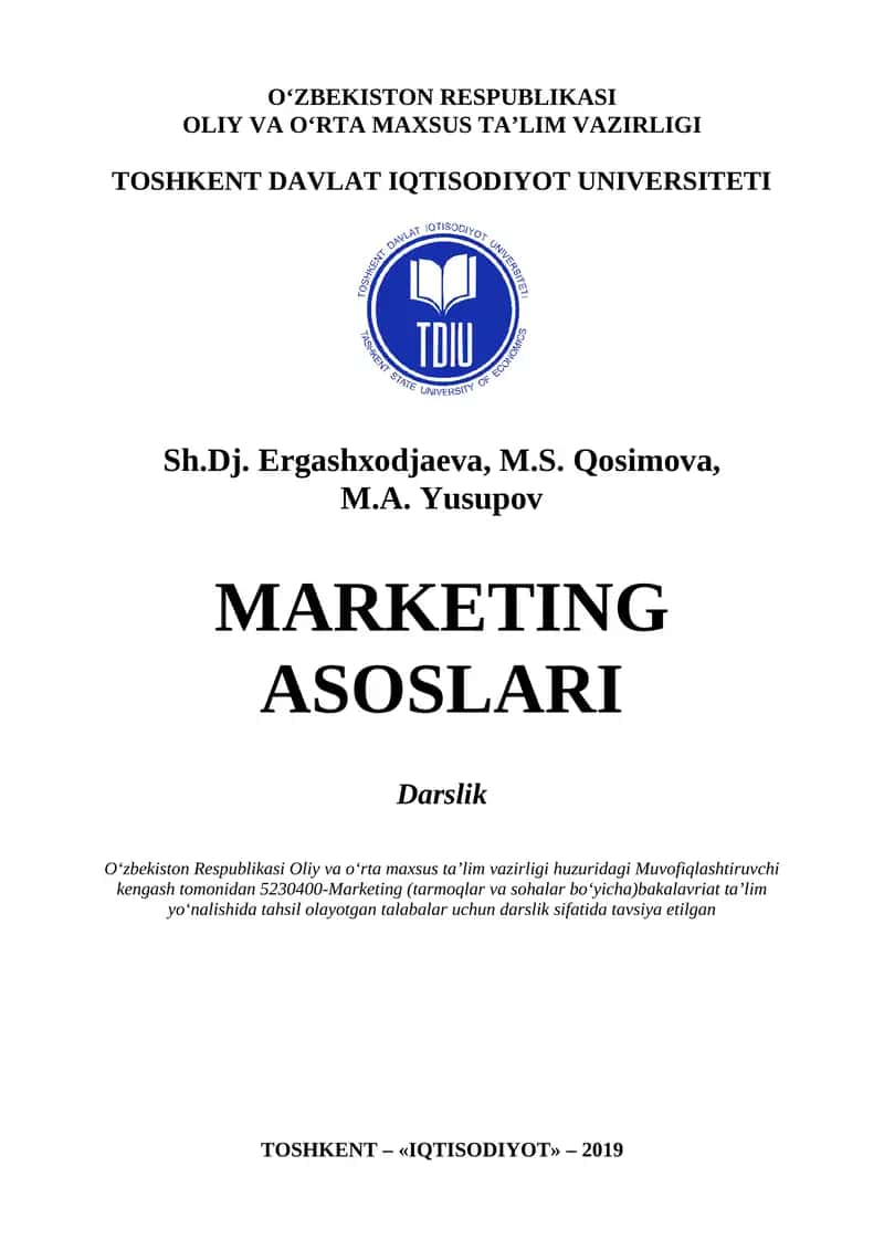 MARKETING ASOSLARI Darslik 1