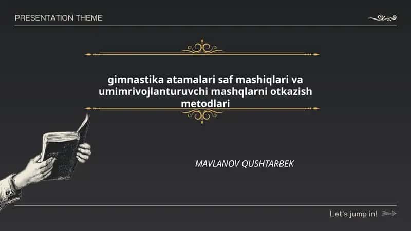 Gimnastika atamalari saf mashiqlari va umimrivojlanturuvchi mashqlarni otkazish metodlari 1