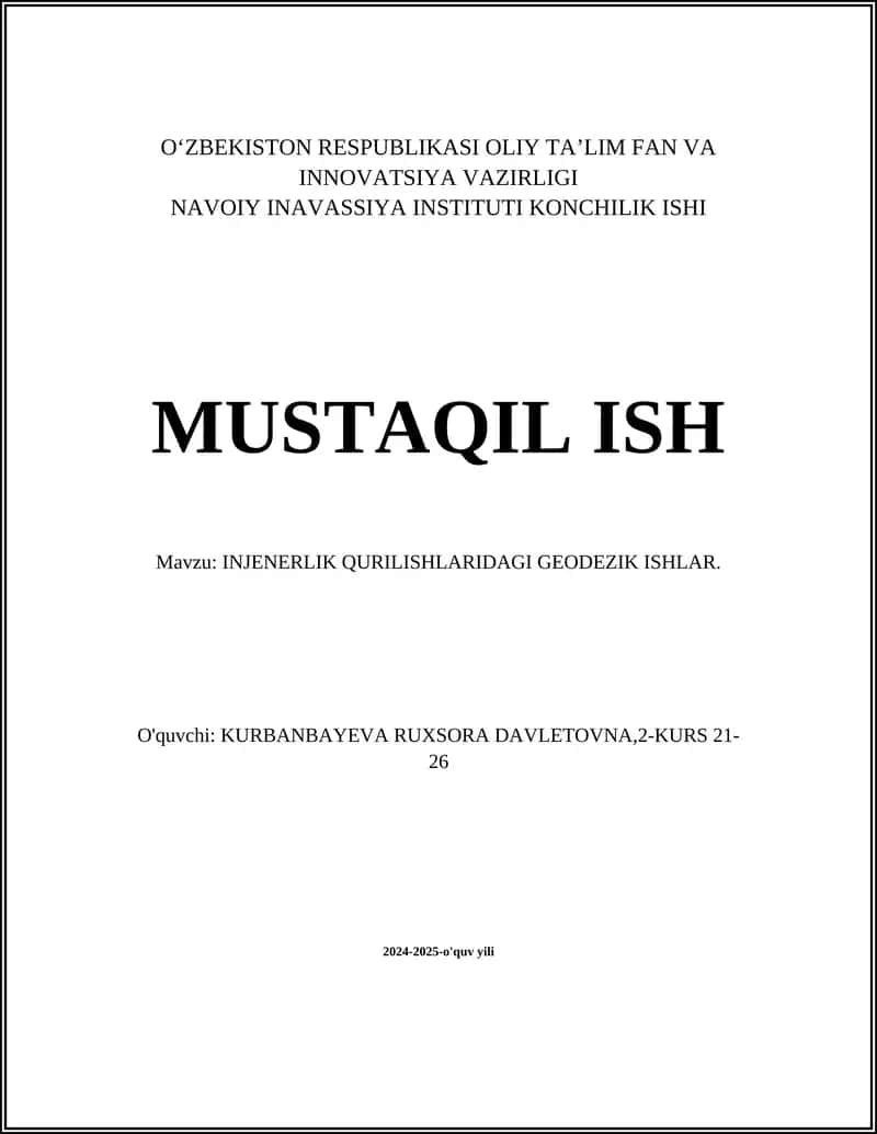 Geodezik asbob-uskunalar va ularning qo‘llanilishi 1