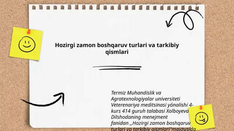 Hozirgi zamon boshqaruv turlari va tarkibiy qismlari 1