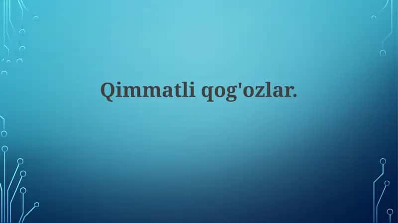 Qimmatliqog'ozlar 1