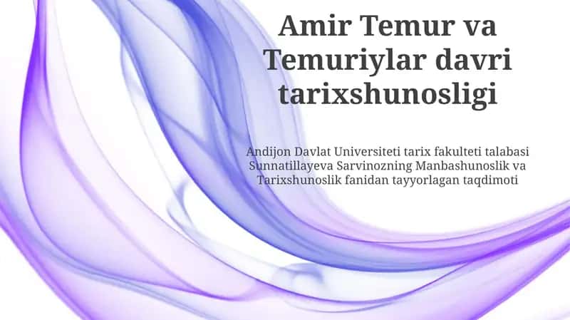 Temuriylar Davri Manbalari: Tanqidiy Tahlil 1