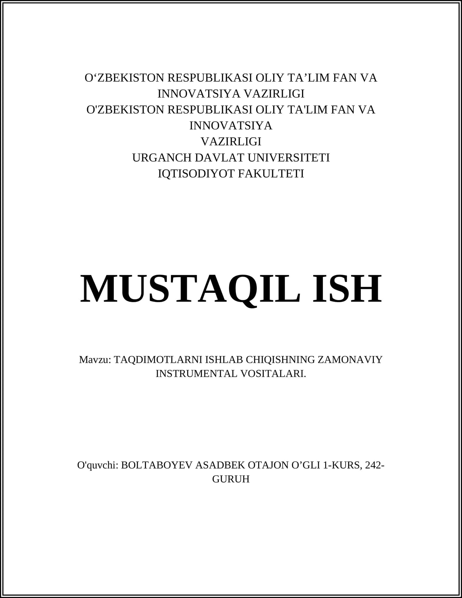 TAQDIMOTLARNI ISHLAB CHIQISHNING ZAMONAVIY INSTRUMENTAL VOSITALARI 1