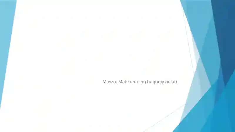 Mahkumning huquqiy holati