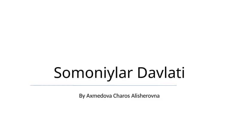 Somoniylar Davlati 1