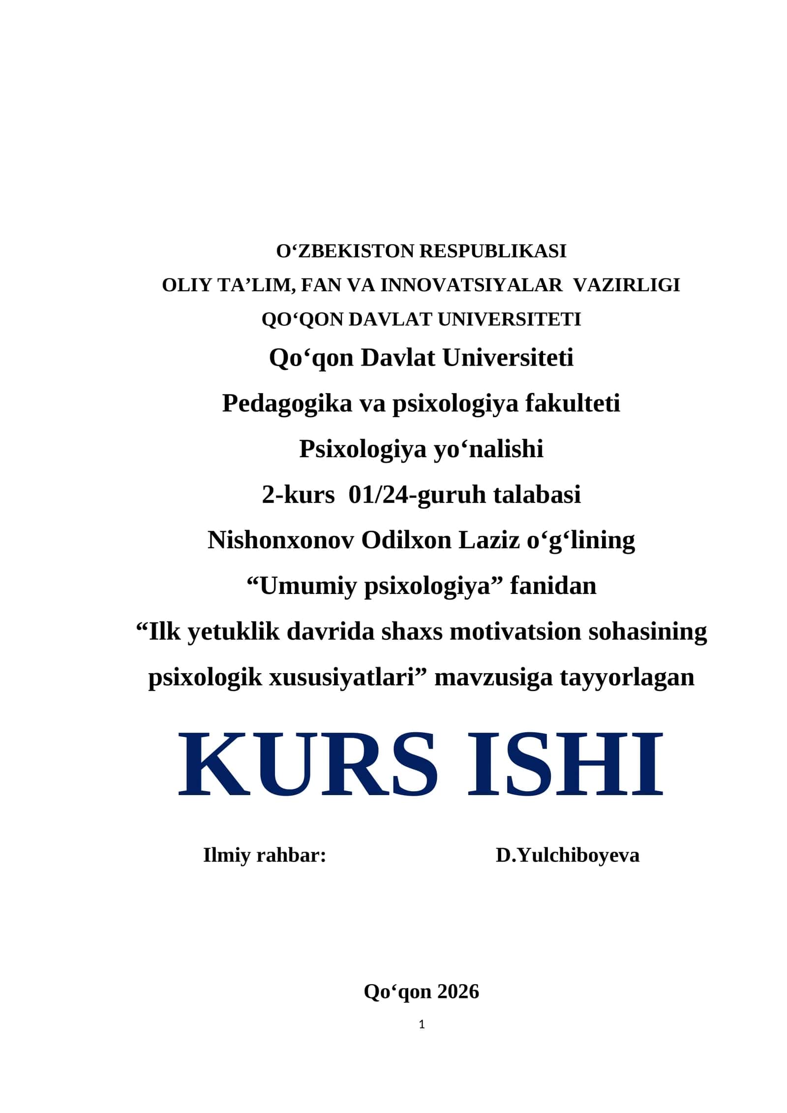 Ilk yetuklik davrida shaxs motivatsion sohasining psixologik xususiyatlari 1