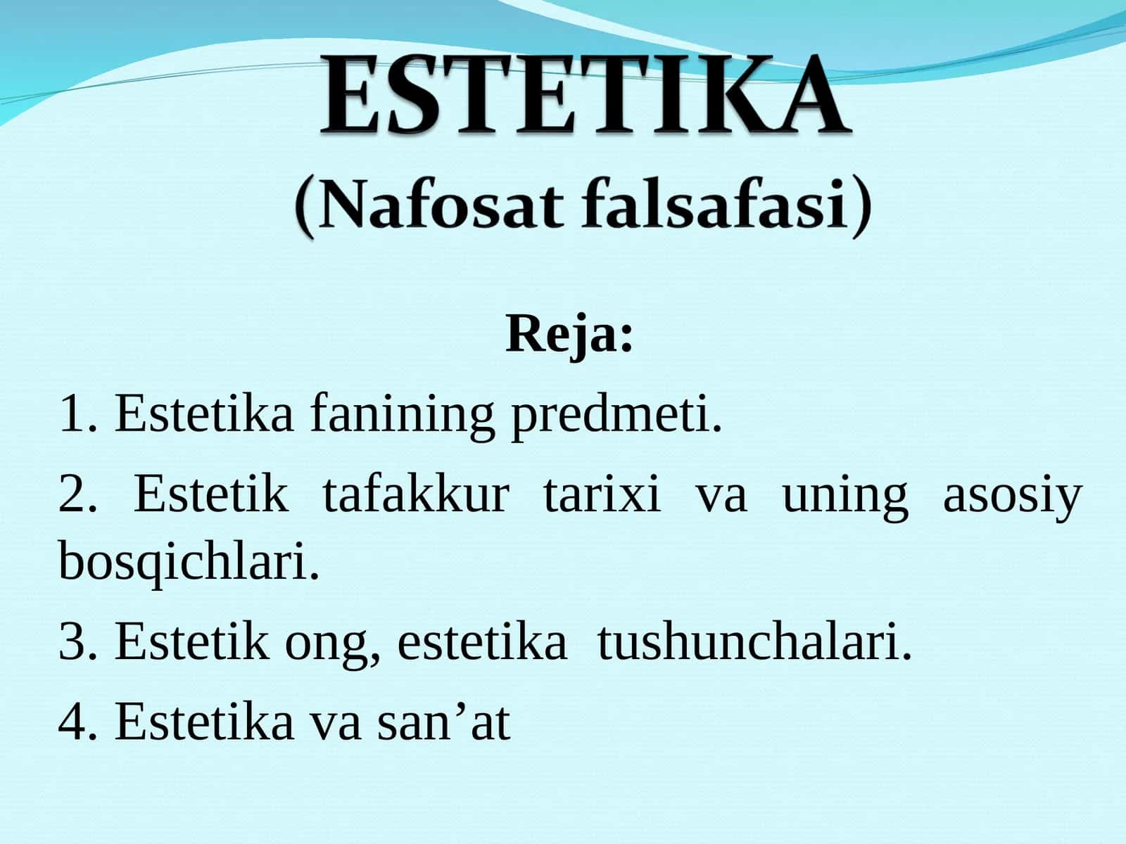Estetika falsafasi 1