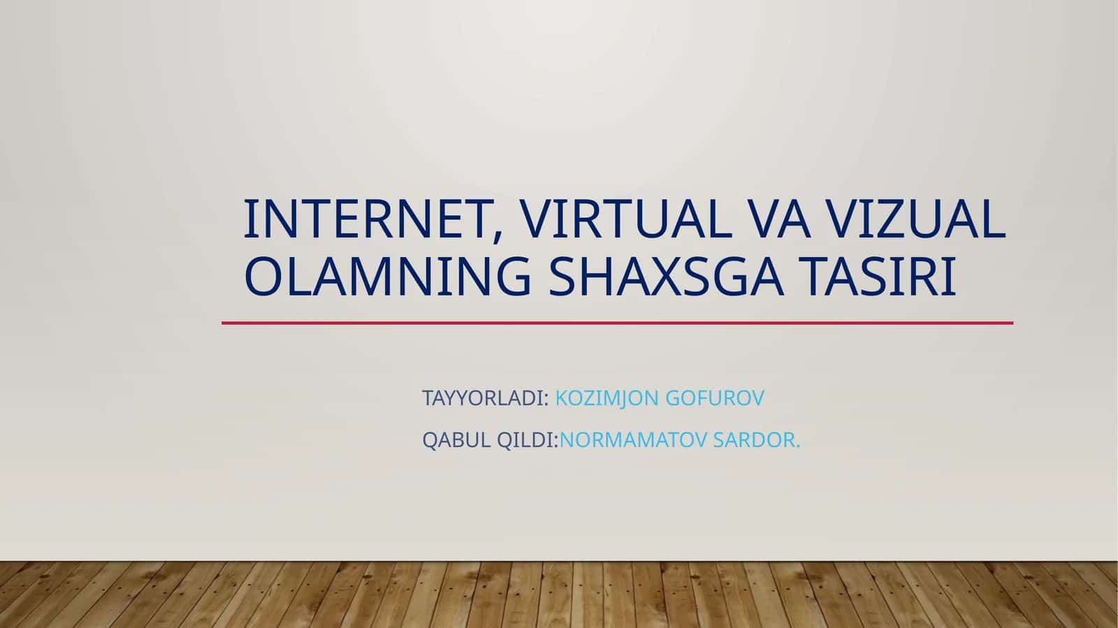 Internet, virtual va vizual olamning shaxsga ta'siri 1