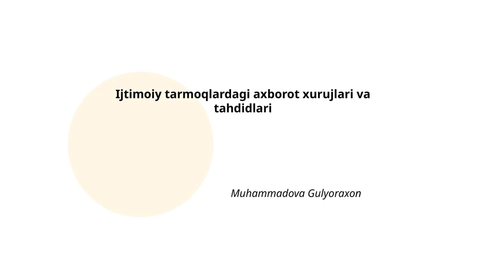 Axborot xurujlari va tahdidlari 1