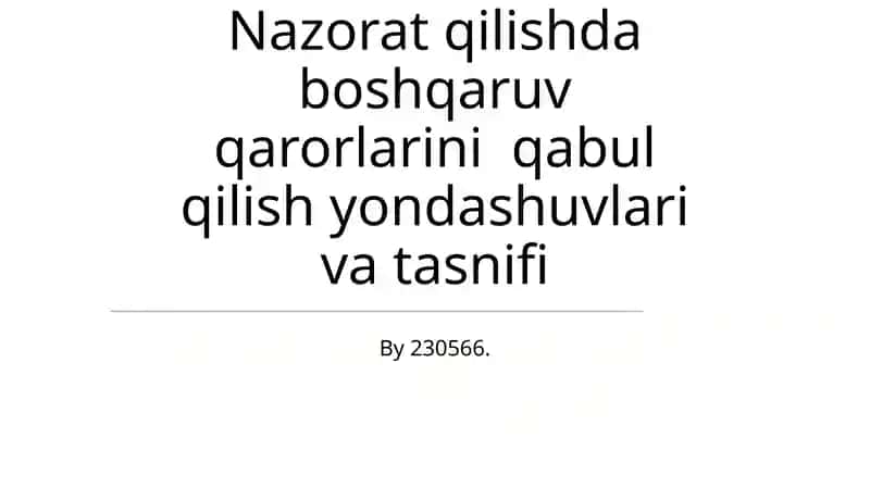 Intuitiv va Evristik Qaror Qabul Qilish