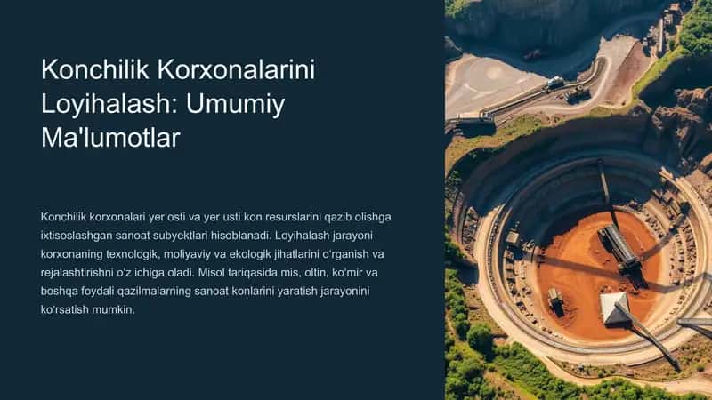 Konchilik Korxonalarini Loyihalash 1