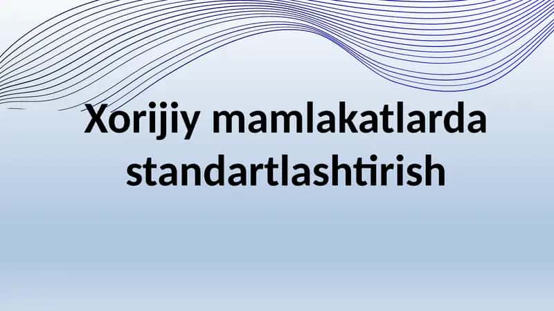 Xalqaro standartlashtirish 1