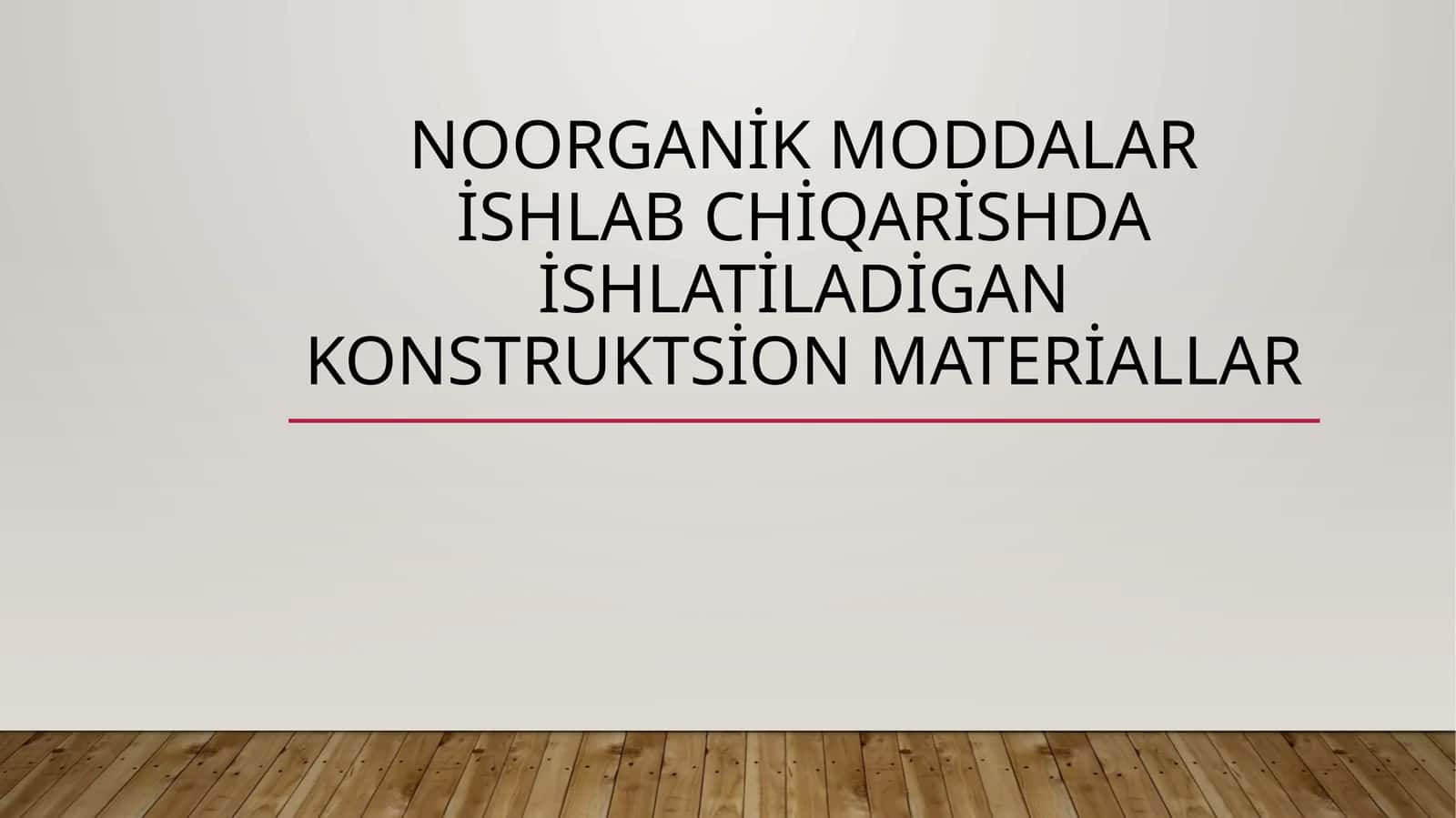 Noorganik moddalar ishlab chiqarishda ishlatiladigan konstruktsion materiallar 1