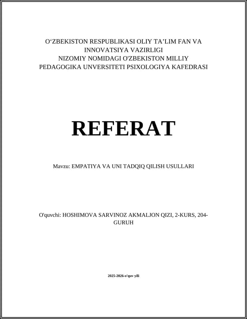 Empatiya va Uni Tadqiq Qilish Usullari 1