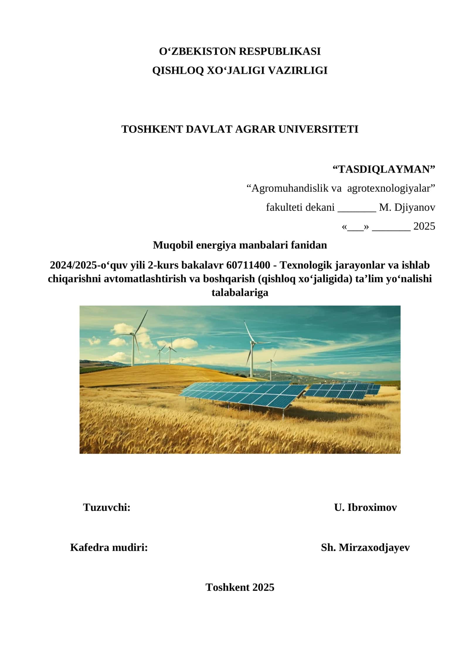 Muqobil energiya manbalari 1