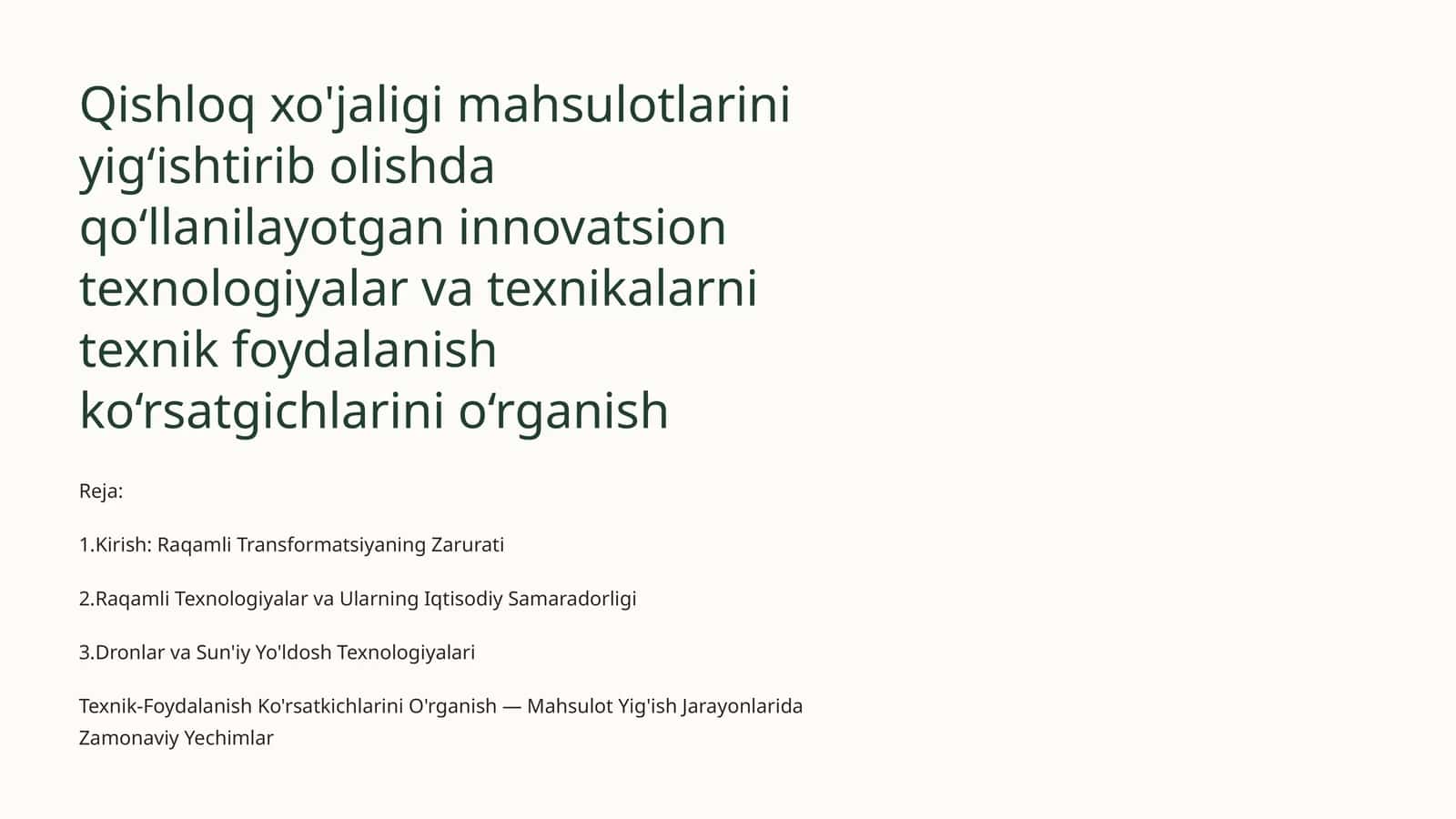 Texnik-Foydalanish Ko'rsatkichlarini O'rganish 1