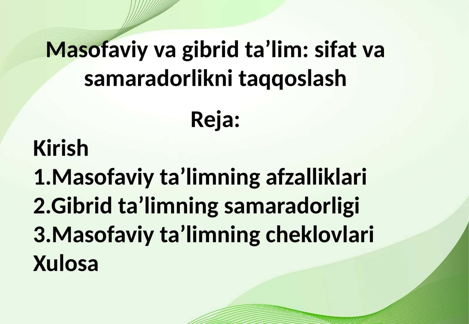Masofaviy va gibrid ta’lim: sifat va samaradorlikni taqqoslash 1