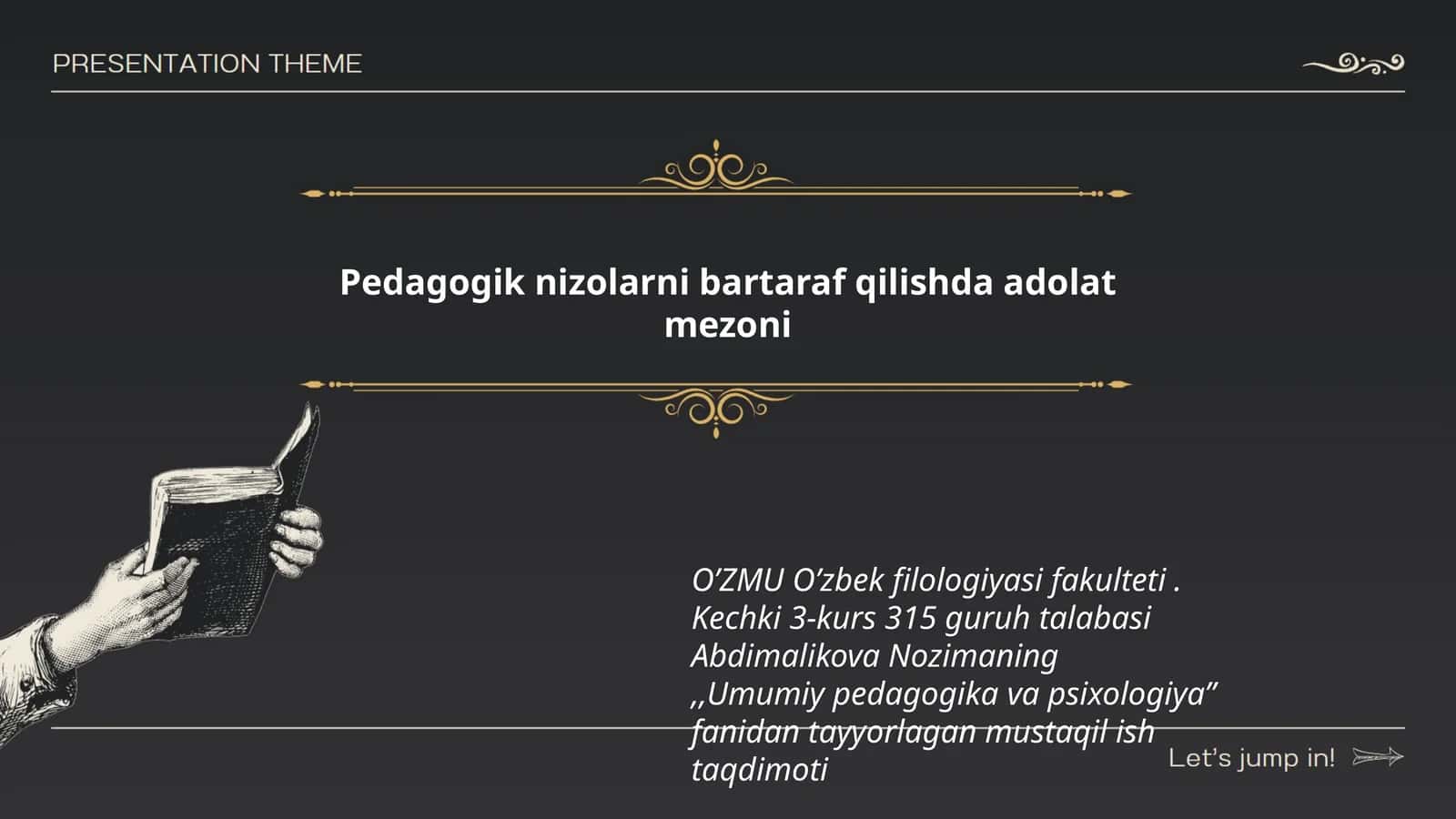 Pedagogik nizolarni bartaraf qilishda adolat mezoni 1