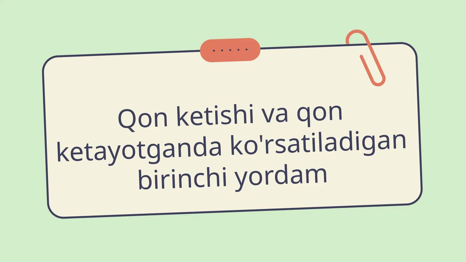 Qon ketishi va qon ketayotganda ko'rsatiladigan birinchi yordam 1
