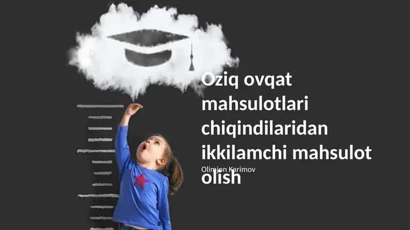 Oziq ovqat mahsulotlari chiqindilaridan ikkilamchi mahsulot olish 1