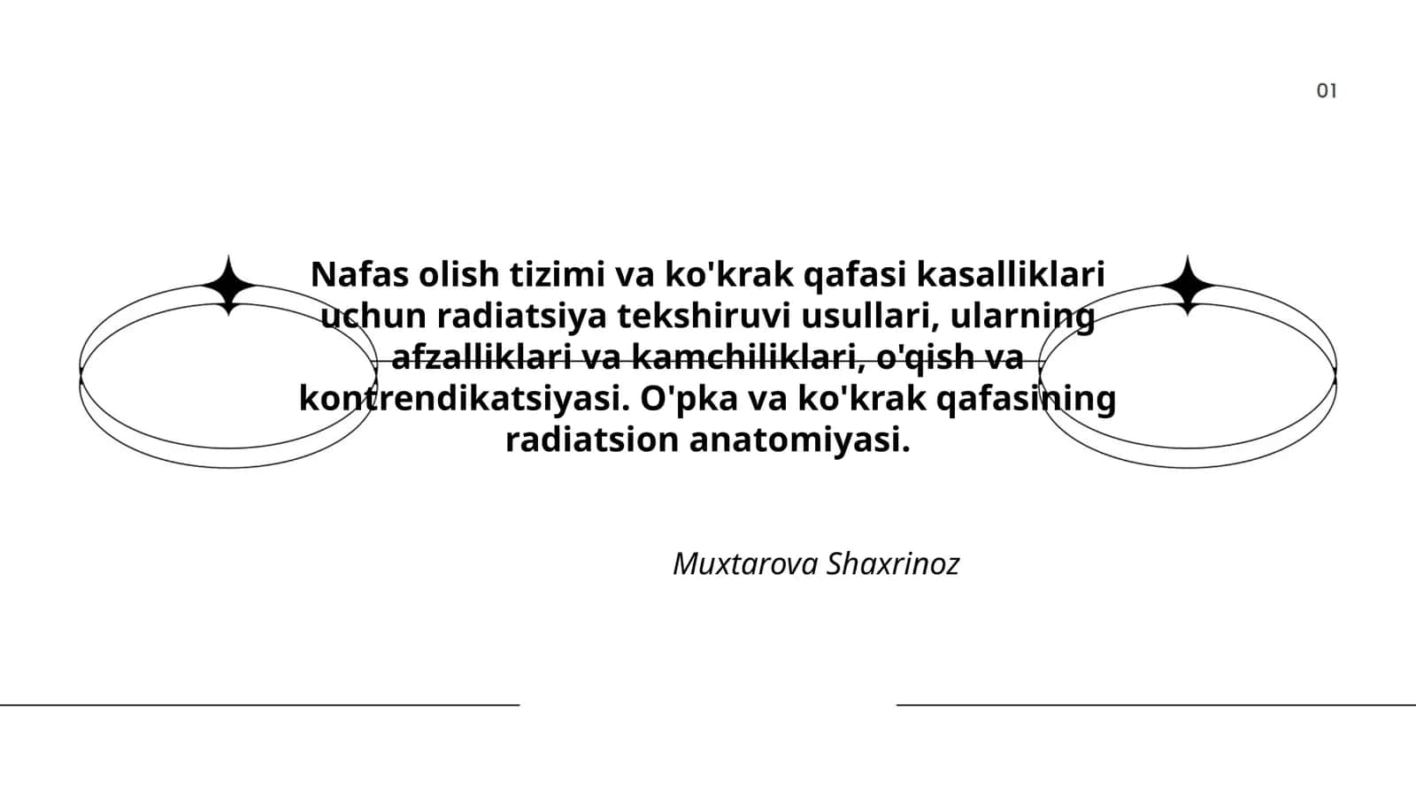 Nafas olish tizimi va ko'krak qafasi kasalliklari uchun radiatsiya tekshiruvi usullari 1