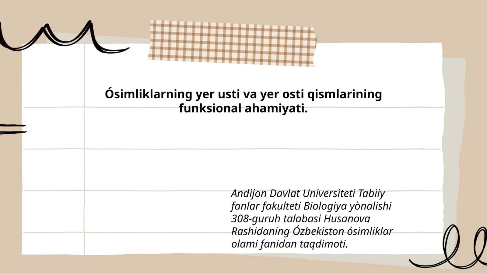 Ósimliklarning yer usti va yer osti qismlarining funksional ahamiyati 1