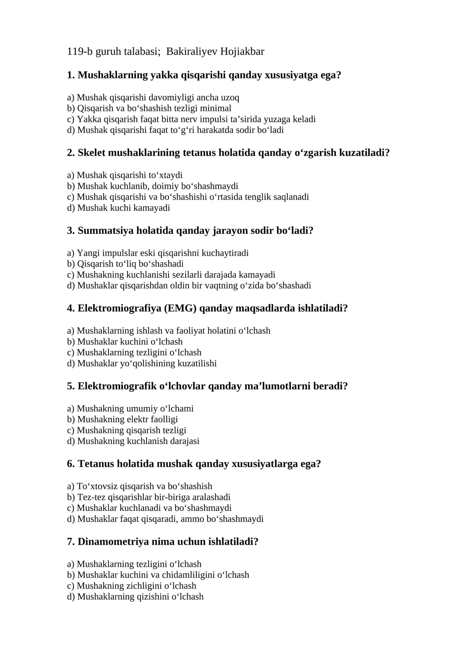 Mushaklar va muskullar tizimida o‘tkazilayotgan o‘zgarishlar 1