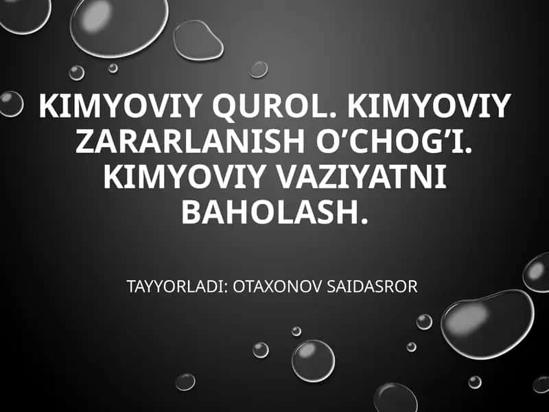 Kimyoviy Qurol 1