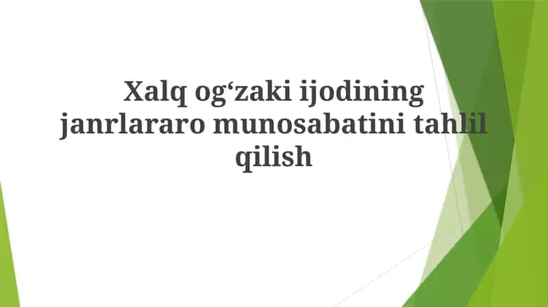 Folklor va afsona uyg'unligi 1