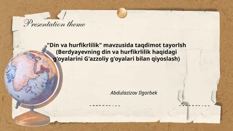 Din va hurfikrlilik 1