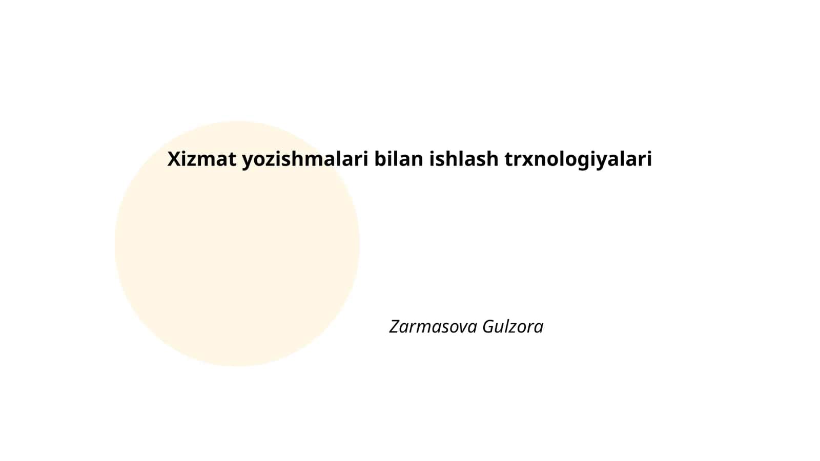 Elektron xizmat yozishmalari 1