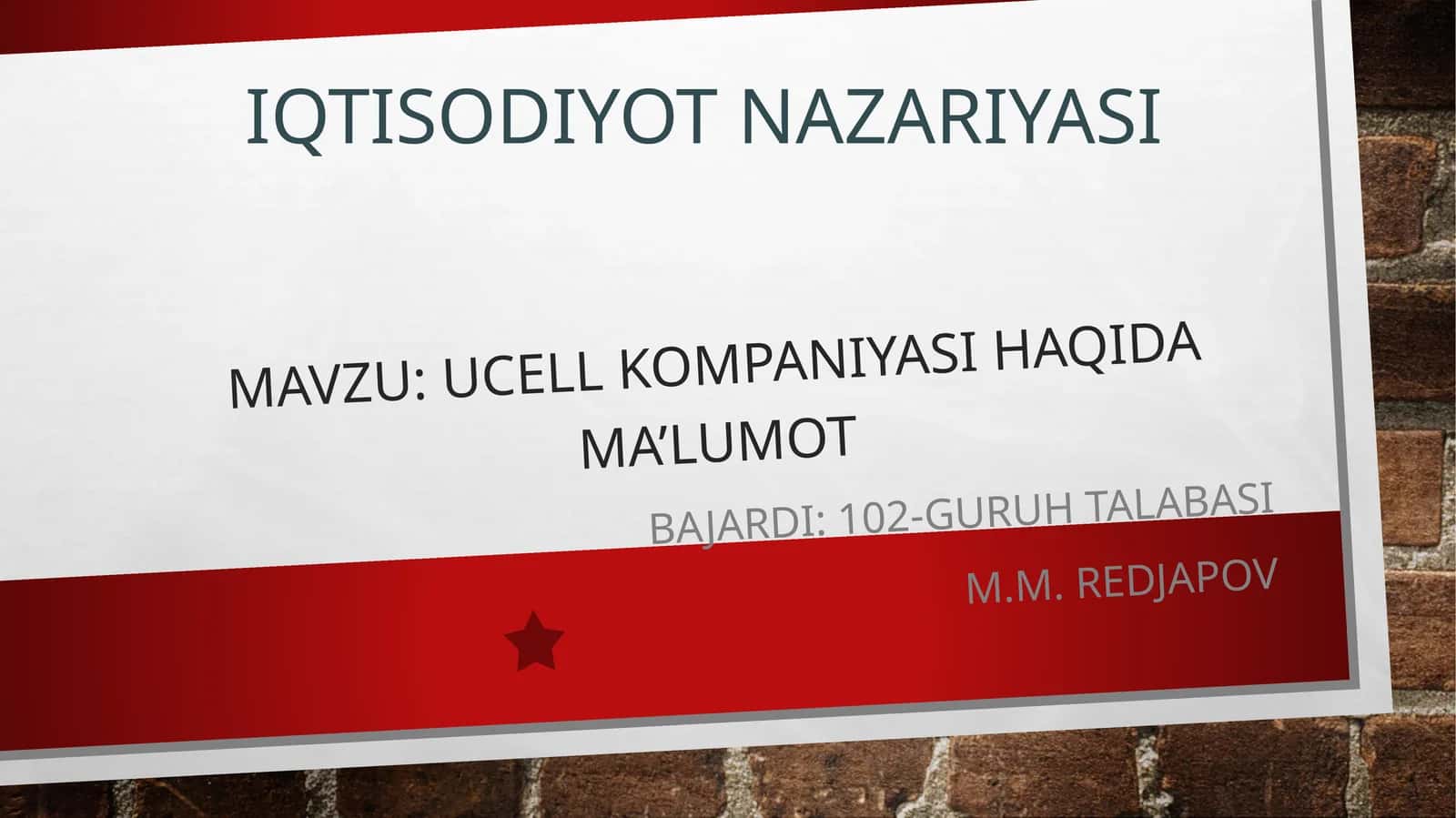 UCELL KOMPANIYASI HAQIDA MA’LUMOT 1