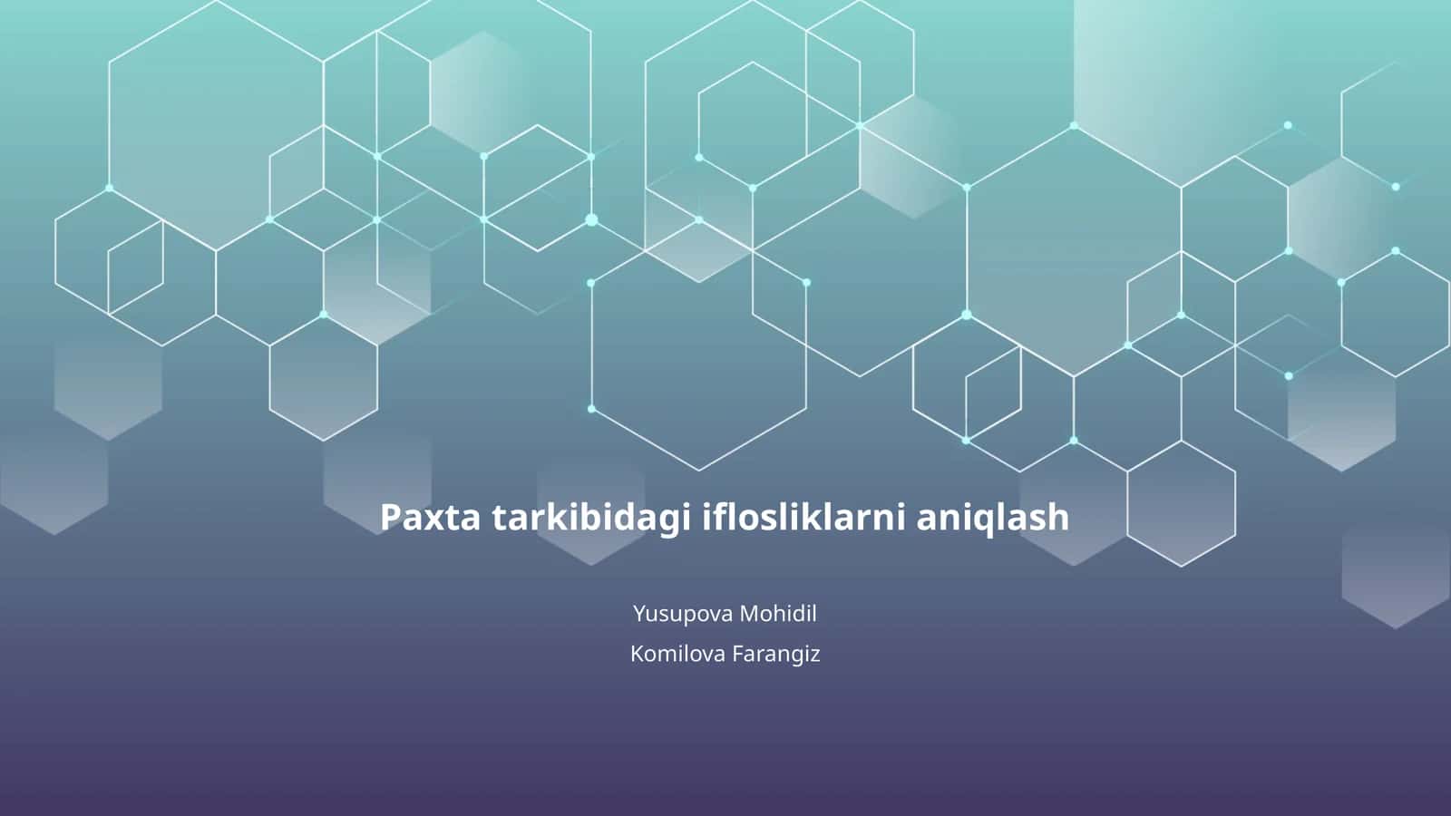 Paxta tarkibidagi iflosliklarni aniqlash 1