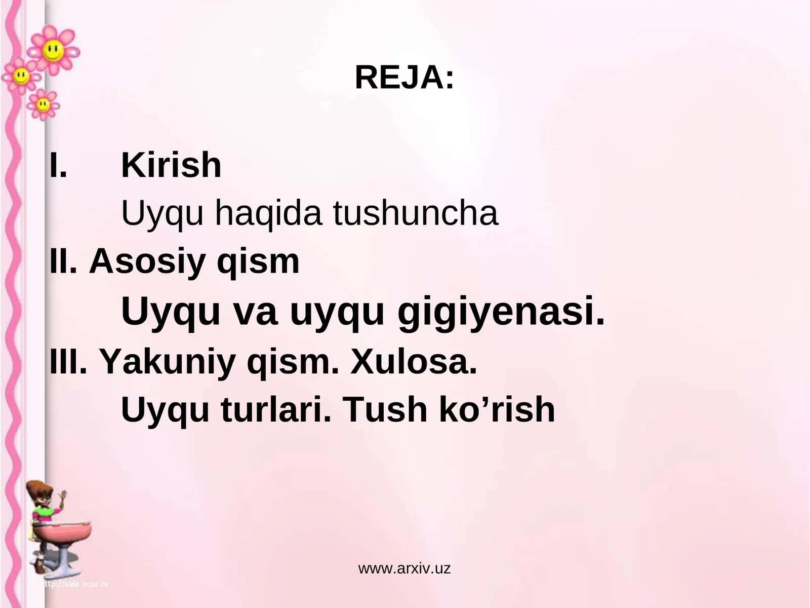 Uyqu turlari. Tush ko’rish 1
