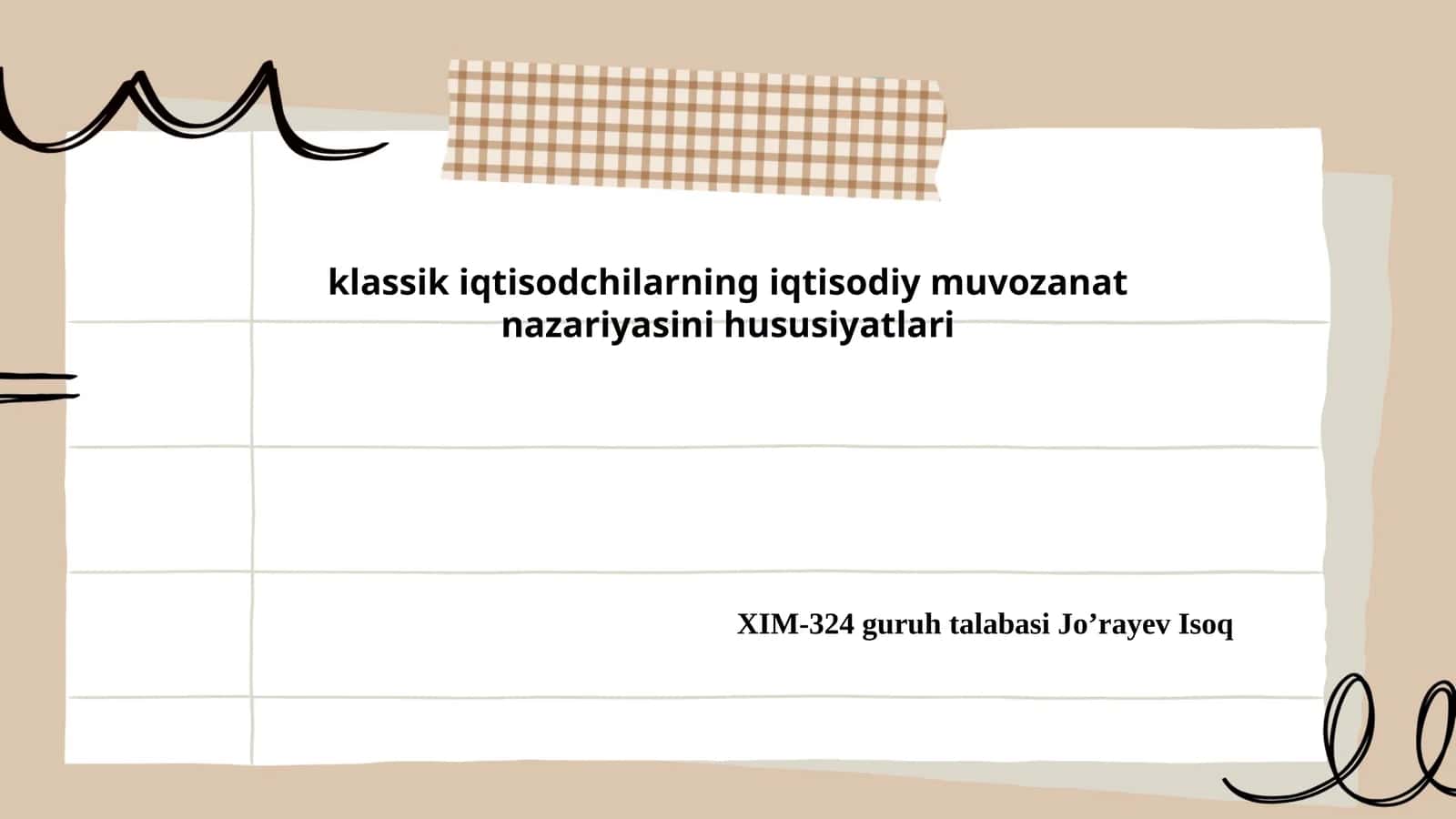 klassik iqtisodchilarning iqtisodiy muvozanat nazariyasini hususiyatlari 1