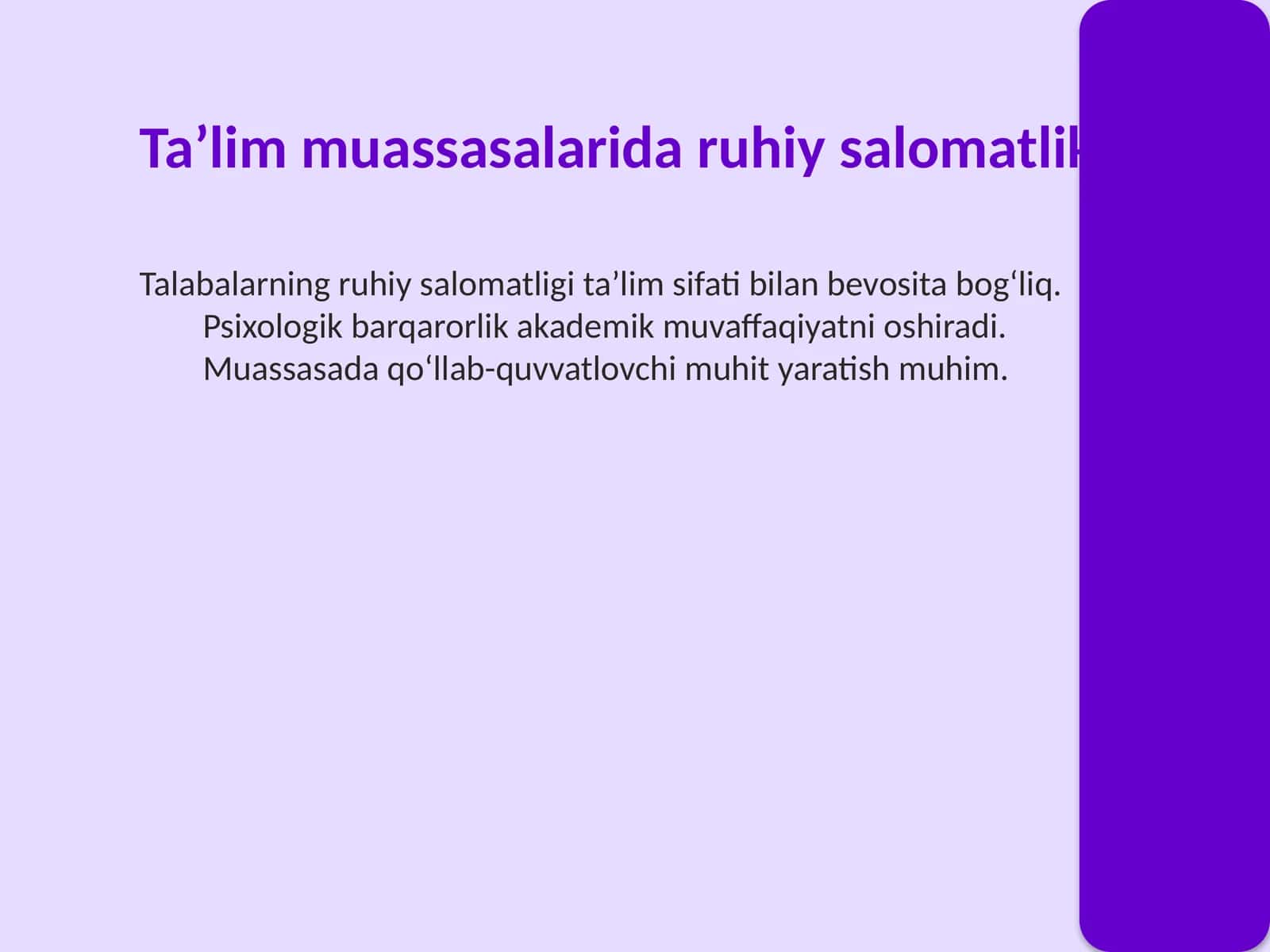 Ta’lim muassasalarida ruhiy salomatlik 1