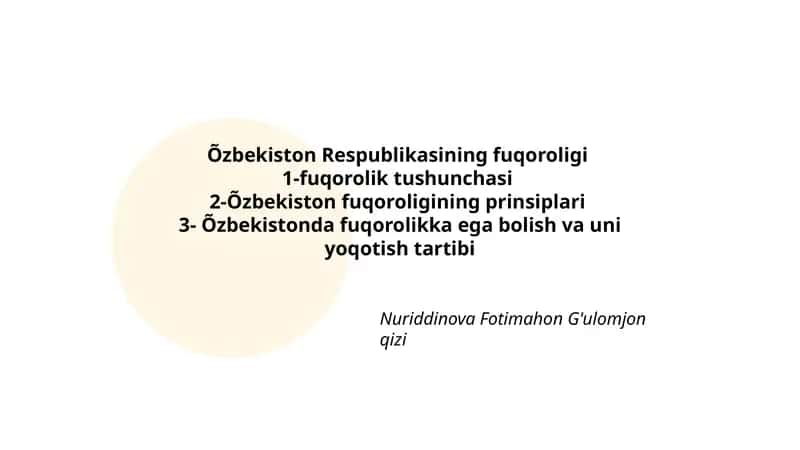 Õzbekiston Respublikasining fuqoroligi 1