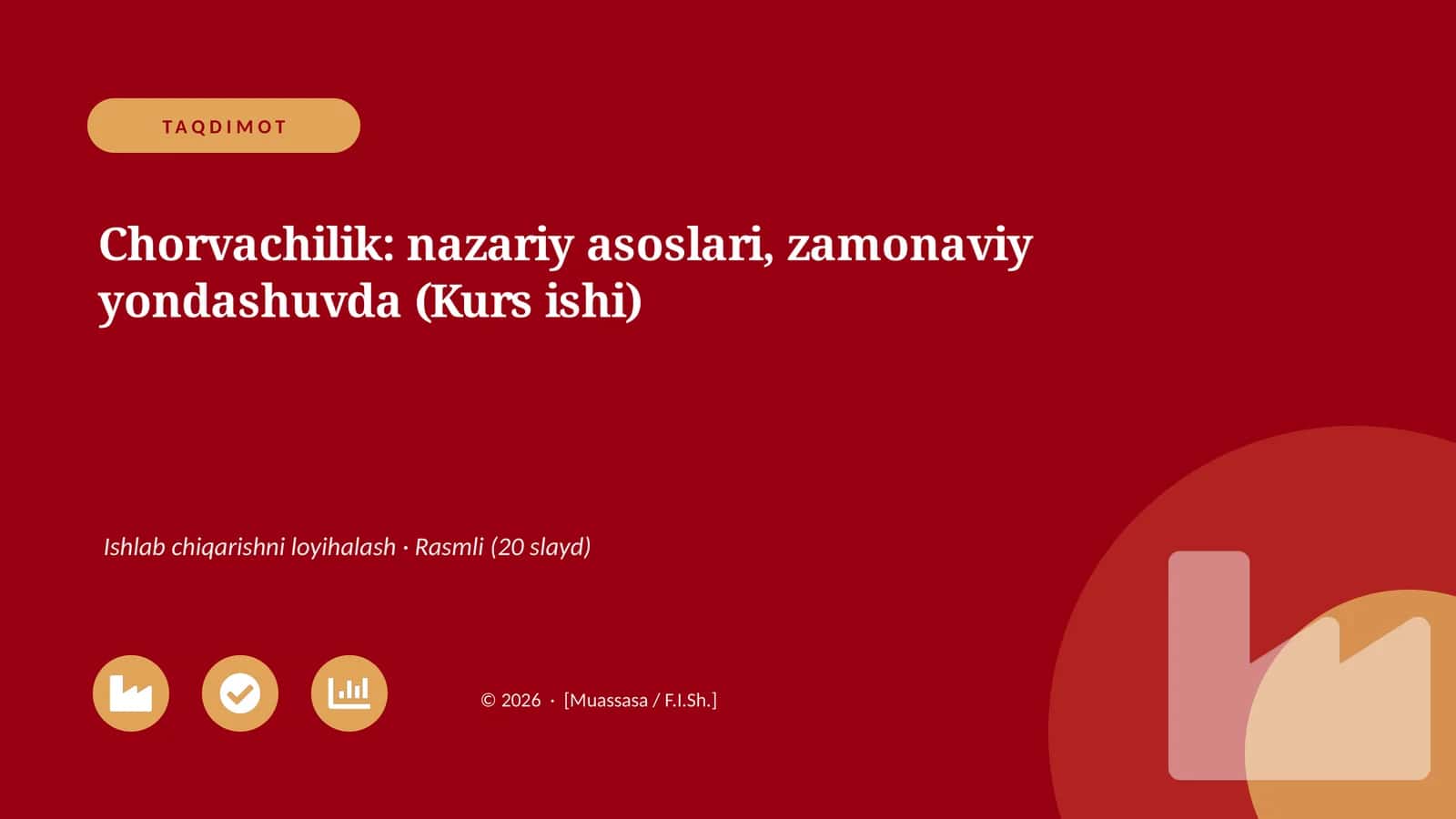 Chorvachilik: nazariy asoslari, zamonaviy yondashuvda (Kurs ishi) 1